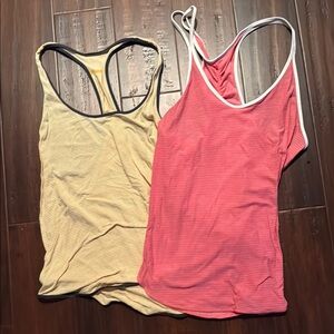 Striped Pink and Yellow Women's Tank Tops